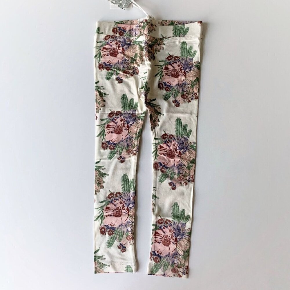 Kate Quinn Cactus Floral Bamboo Girl Skinny Leggings 5T - Picture 1 of 6